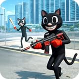 🐱 Terrifying cartoon cat monster with smart AI