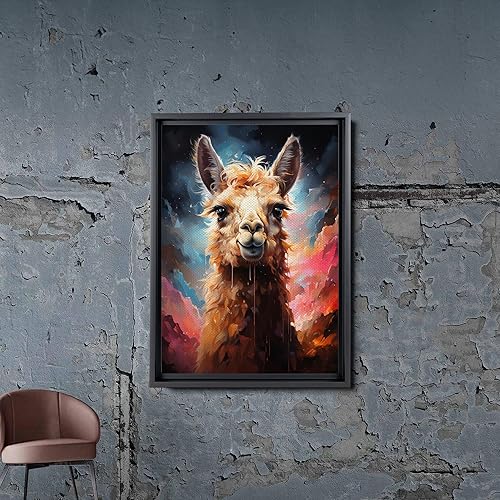 Miniatura 4 de Alpaca Canvas Wall Art for Bathroom Living Room Wall Decoration Animal Wall Painting Autumn Landscape Wall Picture Aesthetic Alpaca Wall Decor