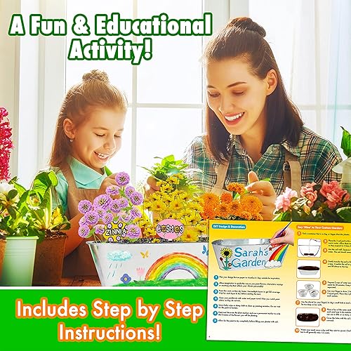 Miniatura 4 de Miracle GRO My First Flower Growing Kit - Kit de manualidades de pintura y jardinería de plantas para niños, niñas, regalos de Pascua para niños de