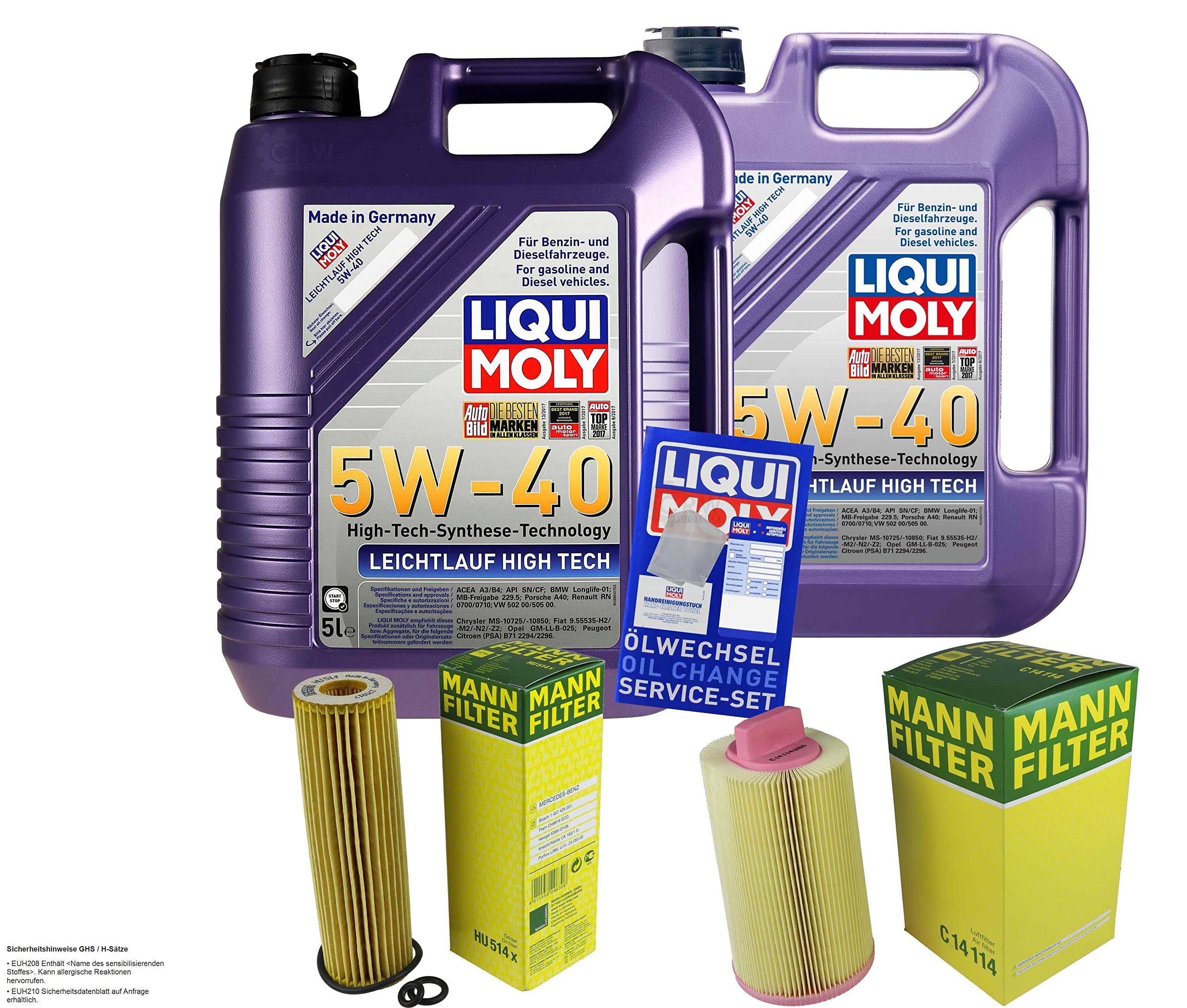 Kit d'inspection 10 l LM LL High Tech 5W-40 + filtre à air MANN