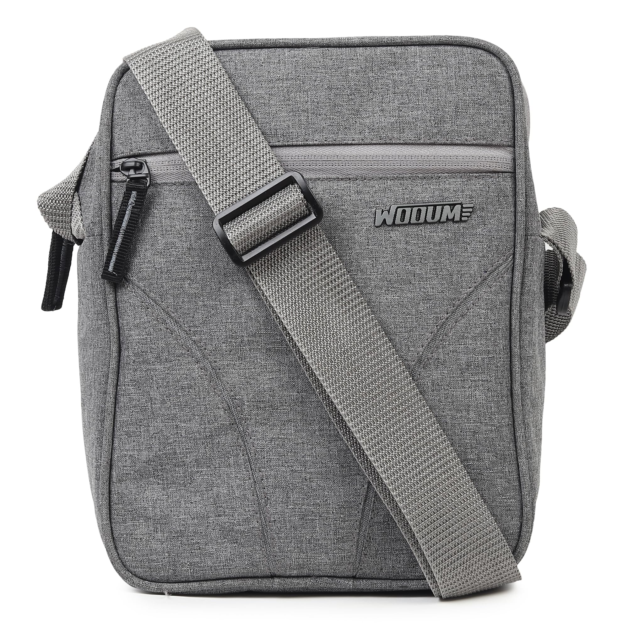 Sling Bag for Men & Women Crossbody Side Bag with 4 Zipper Compartments, Adjustable Nylon Strap, Water-Resistant Travel Messenger Bag for Office, Casual, Outdoor Use Grey