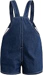 KIDSCOOL SPACE Baby Summer Cotton Denim 3D Cartoon Star Dog Soft Short Overalls
