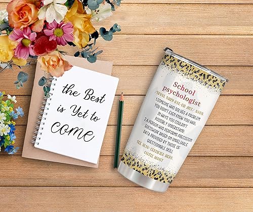 Miniatura 7 de CGMIBAS Vaso de café para psicólogos escolares, regalos de psicólogos escolares, divertido vaso de viaje de acero inoxidable con aislamiento al