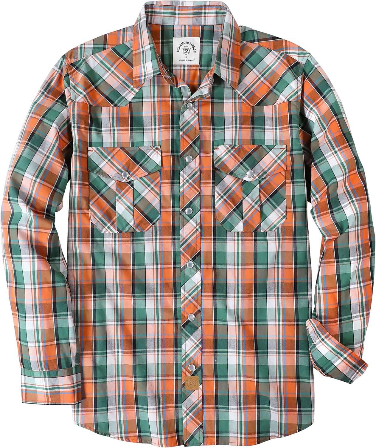 Dubinik Pearl Snap Shirts for Men - Long Sleeve Western Vintage Plaid Shirts