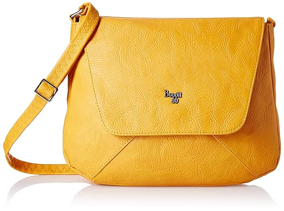 baggit mustard yellow solid sling bag