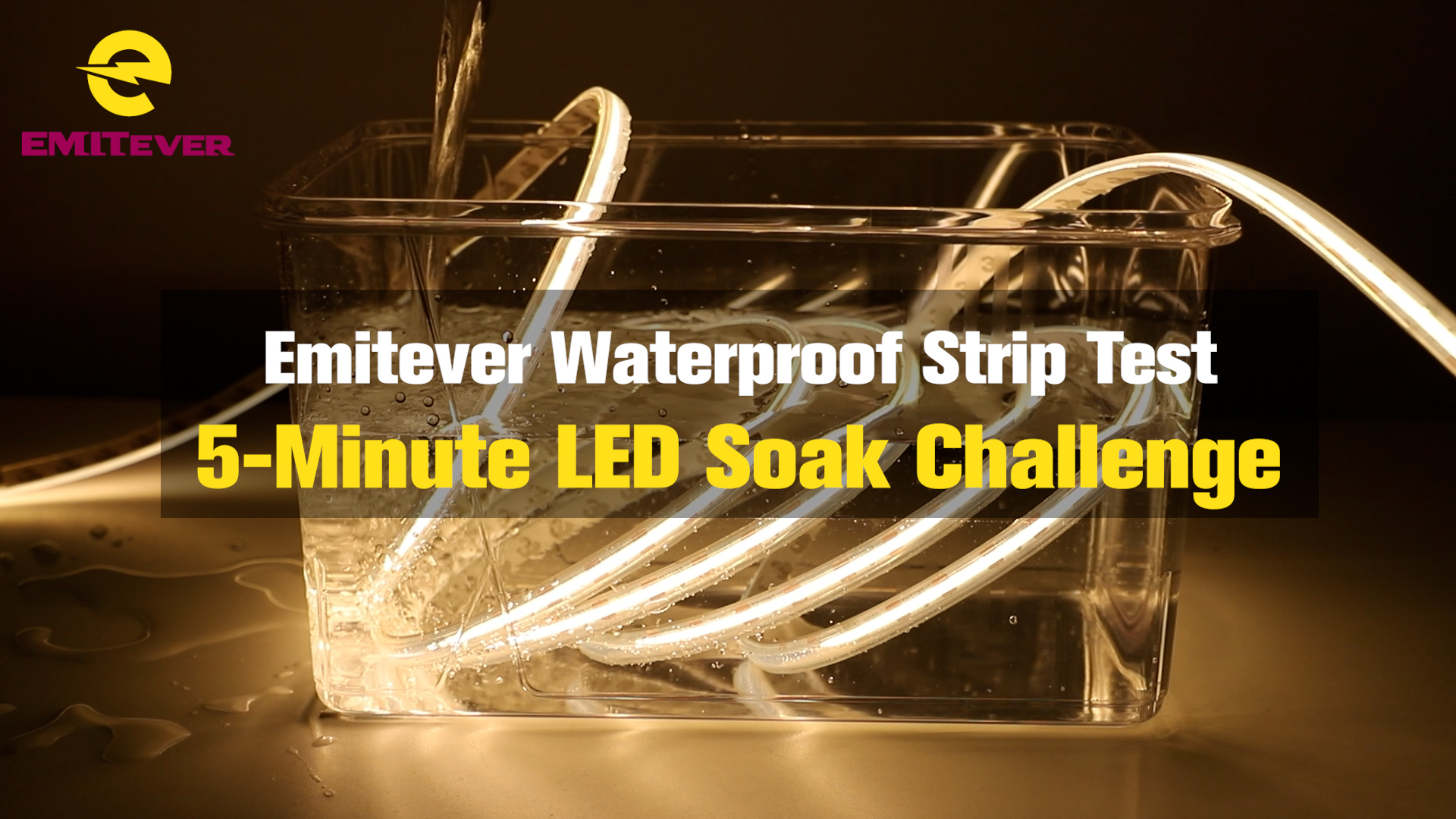 Image of EMITEVER Warm White COB Strip Light 3000K 16.4ft,IP67 Waterproof,Dimmable (Pack of 2)