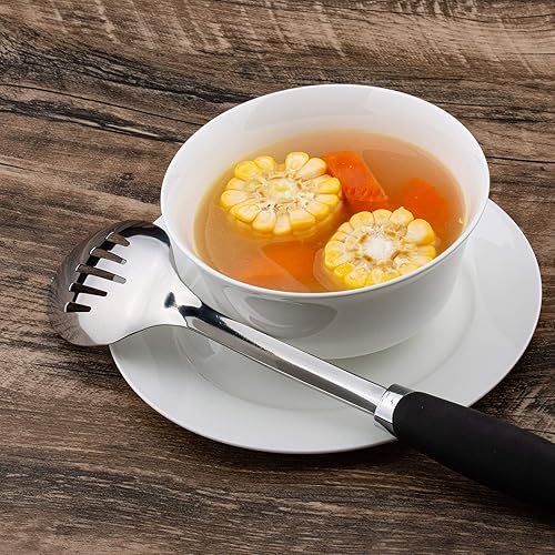 Miniatura 5 de Cuchara ergonómica antideslizante de acero inoxidable cepillado