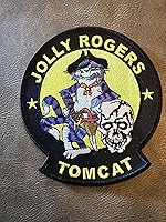 Vista 3 de VF-84 Jolly Rogers Tomcat Patch, 4.5 pulgadas, azul marino, F-14 Tomcat, gancho y bucle