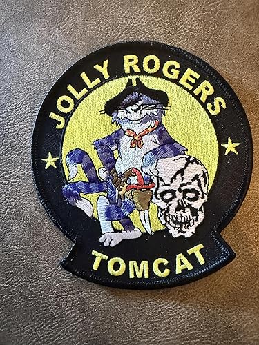 Miniatura 3 de VF-84 Jolly Rogers Tomcat Patch, 4.5 pulgadas, azul marino, F-14 Tomcat, gancho y bucle
