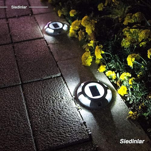 Miniatura 6 de SIEDiNLAR Luces Solares para Terraza Entrada Camino de Acceso Luz LED Solar Exterior Impermeable Marcadores de Carretera para Escalón Acera Escalera