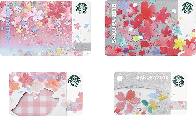 Amazon Co Jp スターバックス カード さくら 2018 レイヤードフラワー フルブルーム 大小4枚セット 文房具 オフィス用品
