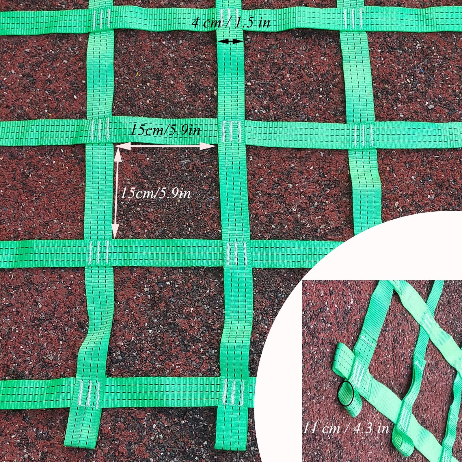 Indoor Kletternetz für Kinder Sicherheitsnetz für Baumhaus & Spielplatz Outdoor Schaukelleiter Grün Spielgeräte für Kinderzimmer & Garten