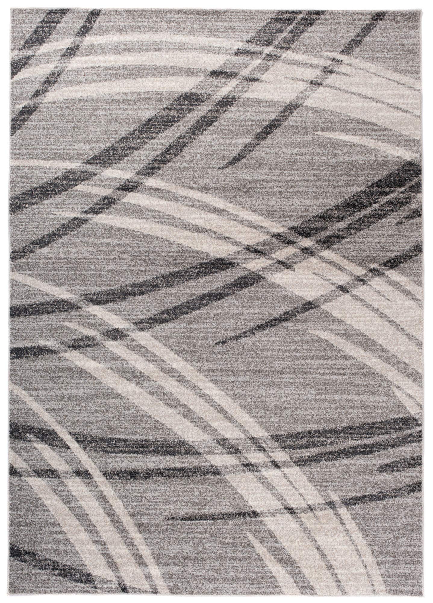 Tapiso Sari dywan z krótkim włosiem, nowoczesny, melanż, szary, beżowy, paski, fale, do salonu, sypialni, Ökotex 240 x 330 cm