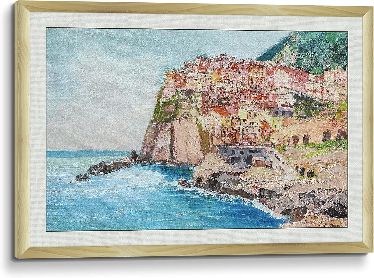 Amazon.com: Hand Painted Oil Painting Canvas Wall Art Manarola Cinque ...