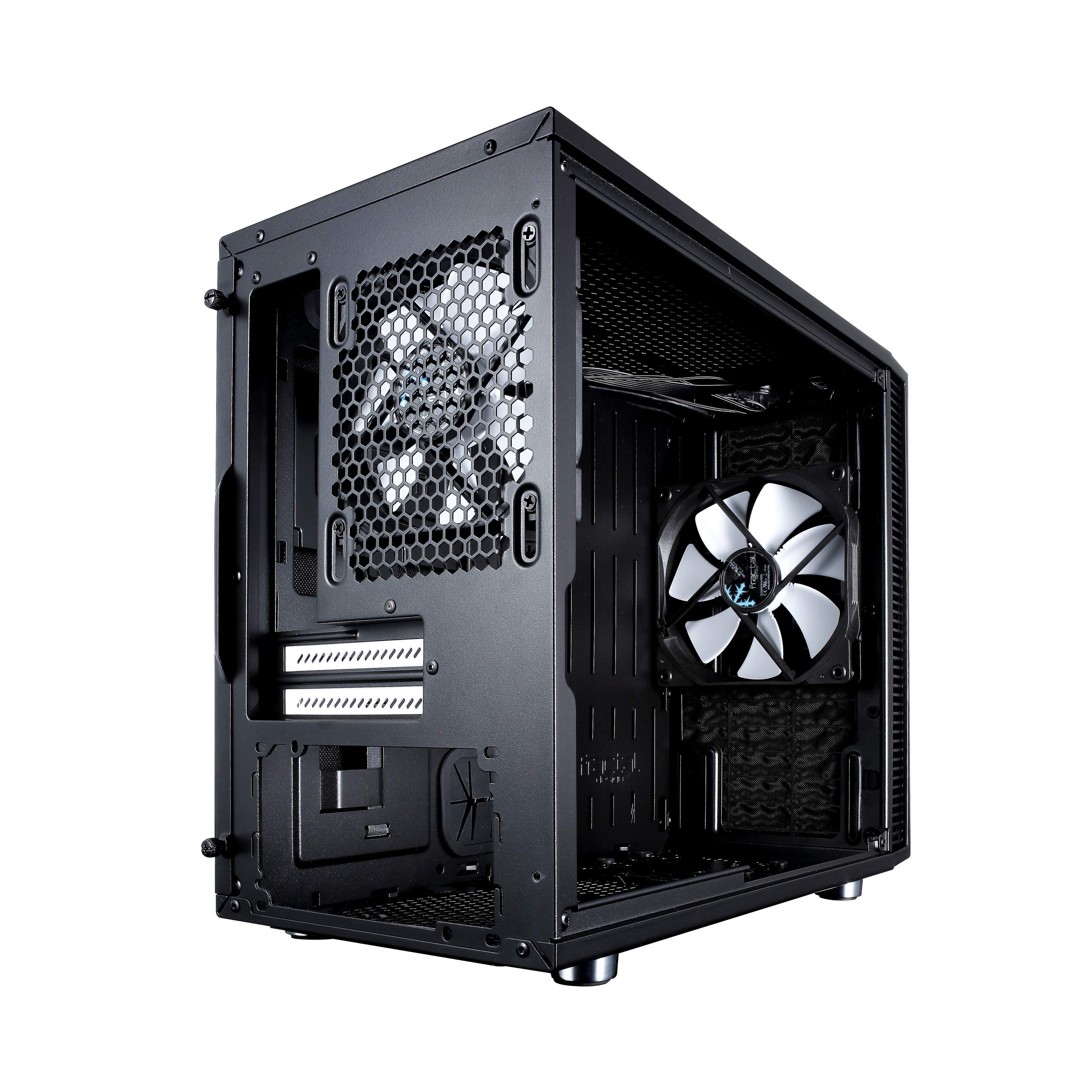 Fractal Design Nano S Window - Mini Tower Computer Case - ITX - Optimized for High Airflow and Silent Computing with ModuVent Technology -2x Fractal Design Dynamic X2 GP-14 Fans included -Black Window