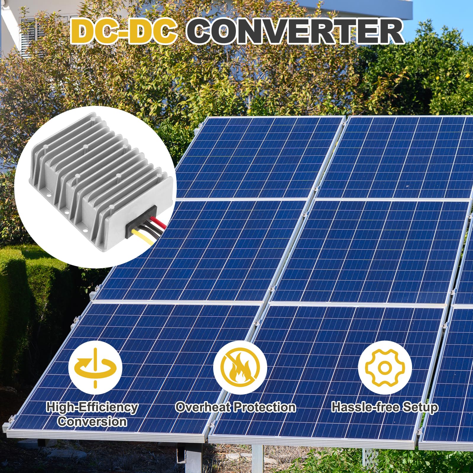 QUARKZMAN Convertitore di Potenza da DC 12V a DC 19V 25A 475W Step UP Regolatore di Tensione IP67 Trasformatore Alimentatore Modulo di Alimentazione per Auto Camion Sistema Solare