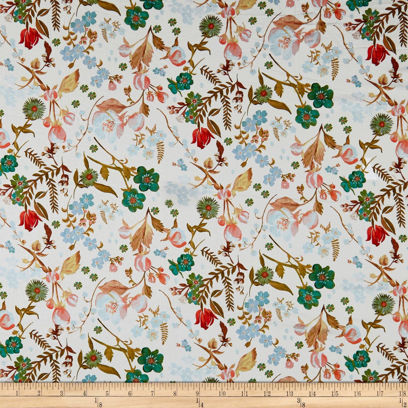 Liberty Fabrics 0545443 Tana Lawn Heidi White Multi Fabric by The Yard