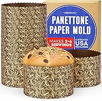 Vista 1 de Molde de papel para panettone premium mediano - 18 oz Molde desechable para panettone de 5 pulgadas 500 g - 12 unidades de formas para hornear paska