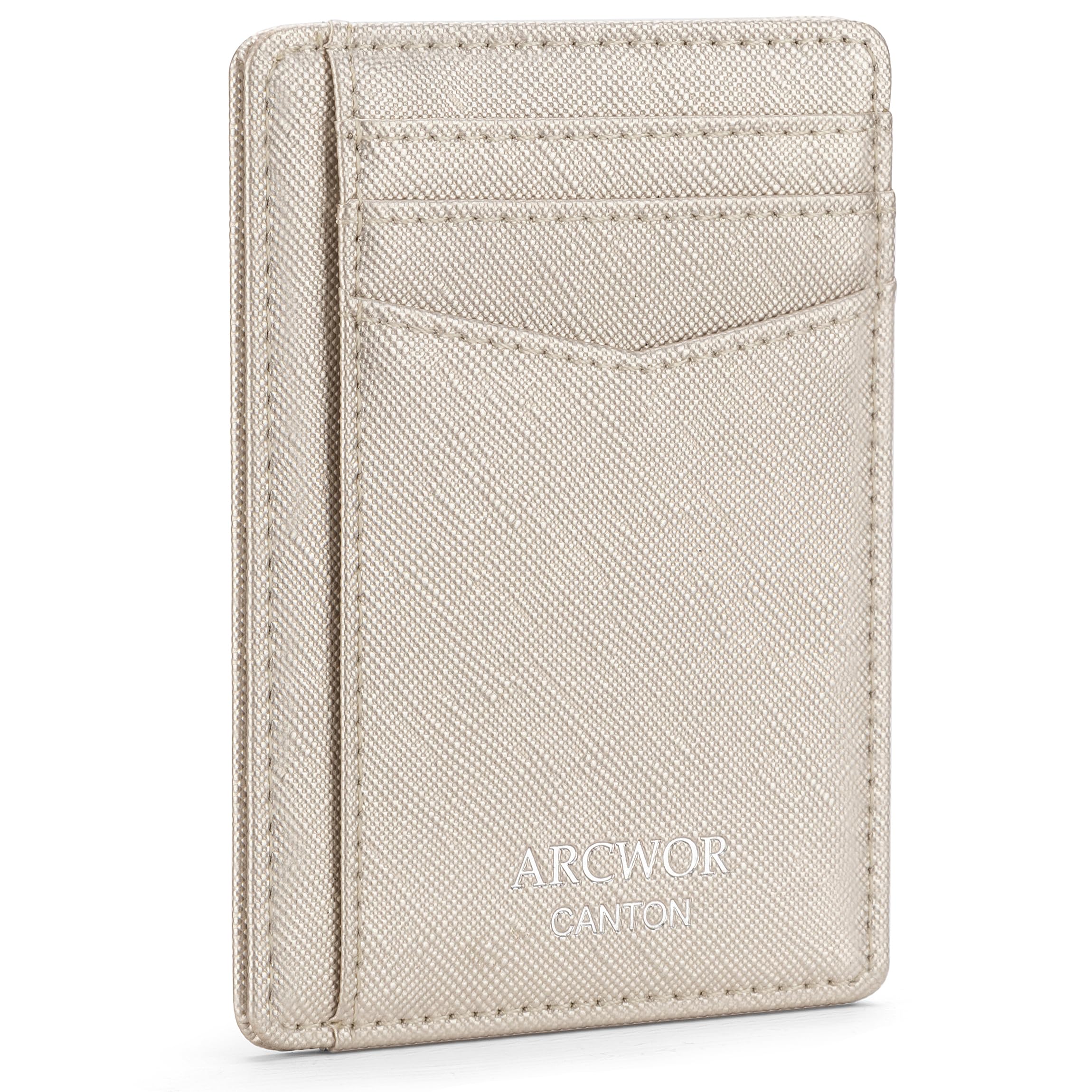 ARCWOR Slim Wallet Minimalist Front Pocket RFID Blocking Men and Women Leather Wallets