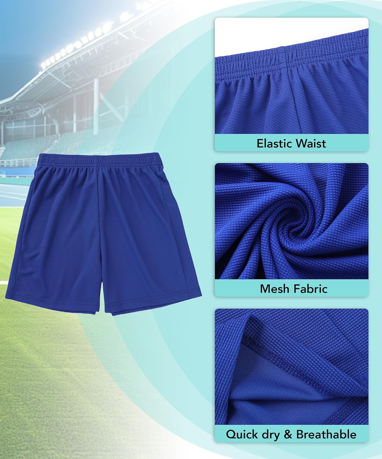 Hiheart Boys 2 Pack Soccer Jersey and Shorts Futsal Knit Set Football Training Uniform - Image 4