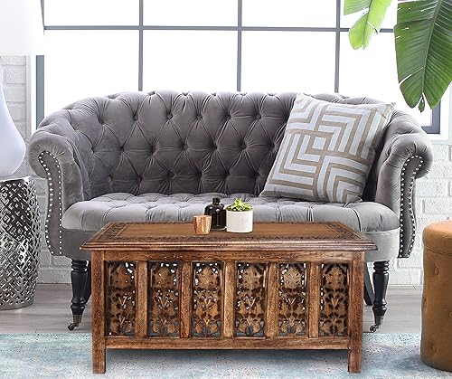 Miniatura 5 de Mesa auxiliar rectangular de madera, mesa de centro vintage de madera, mesa de centro de madera moderna, mesas auxiliares, mesa de entrada, mesa