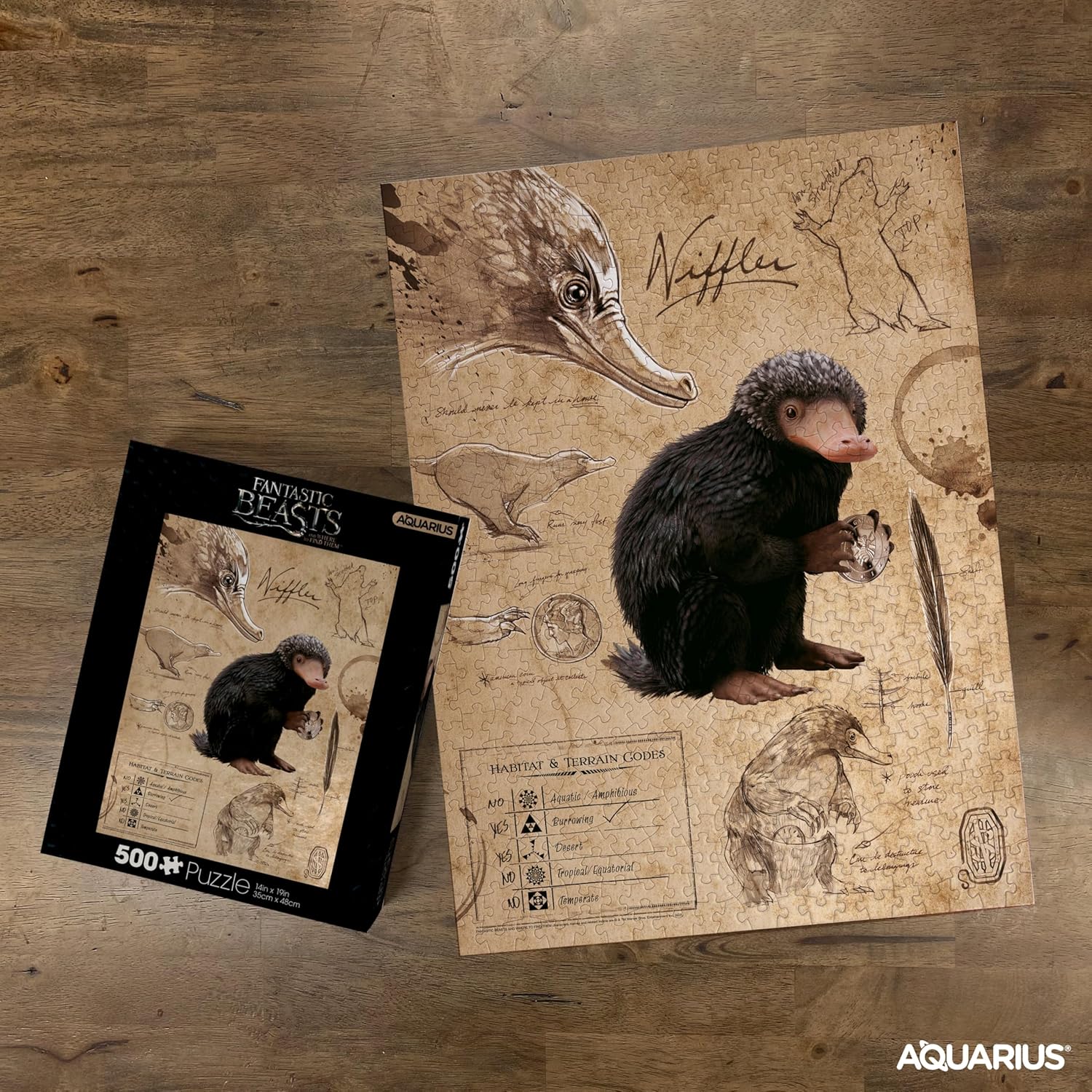 Aquarius Fantastic Beasts Niffler (500 Piece Jigsaw Puzzle) - Glare Free - Precision Fit - Officially Licensed Fantastic Beasts Merchandise & Collectibles - 14x19 Inches
