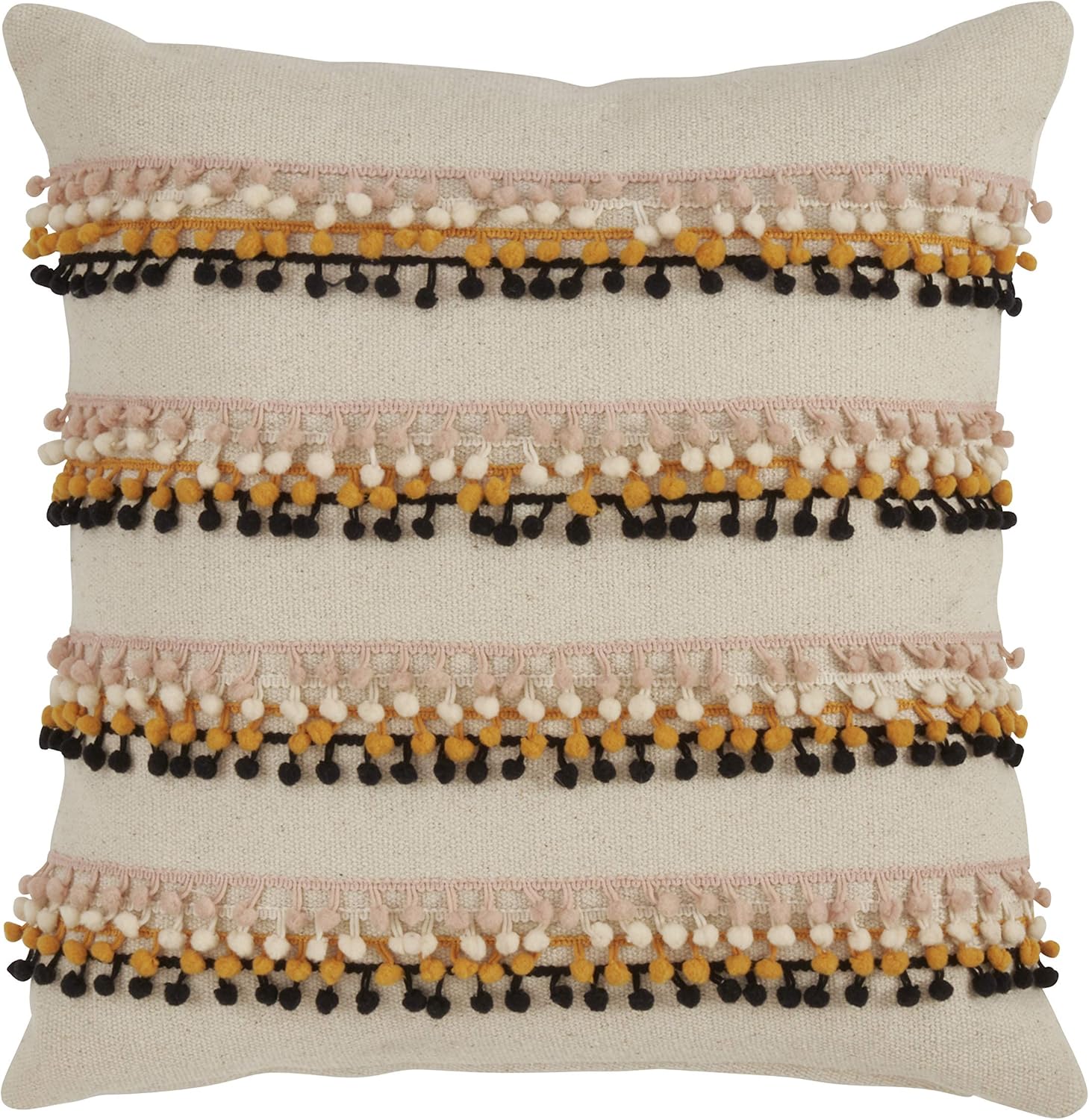 SARO LIFESTYLE Aiko Collection Llama Pack Throw Pillow With Down Filling 18" Multi