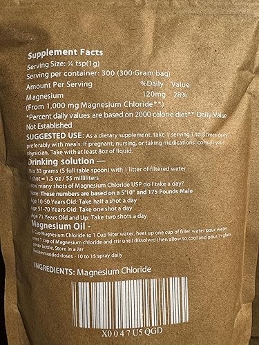 Miniatura 2 de Cloruro de Magnesio 100% puro cloruro de magnesio en polvo de grado alimenticio | Suplemento de magnesio comestible altamente absorbente | para uso