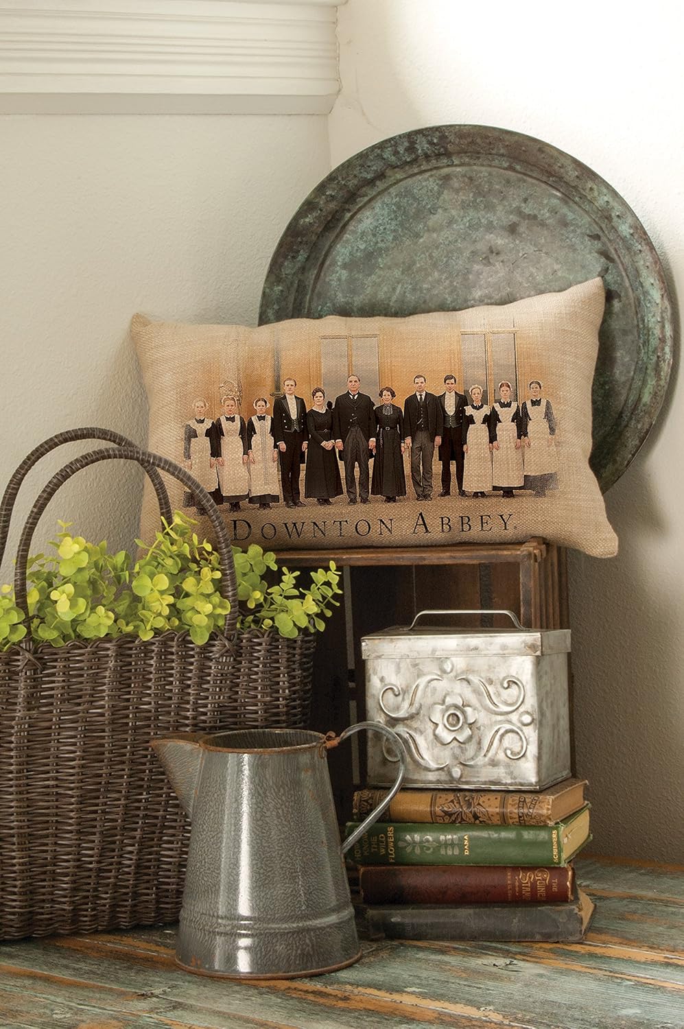 Heritage Lace Downton Abbey Downton Cast Pillow Cover, 12 by 20-Inch, Natural