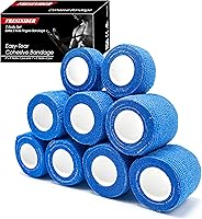 Vista 25 de FRESINIDER 16 rollos de gasa de cinta atlética autoadhesiva, vendaje médico, vendaje elástico transpirable y cohesivo para lesiones deportivas