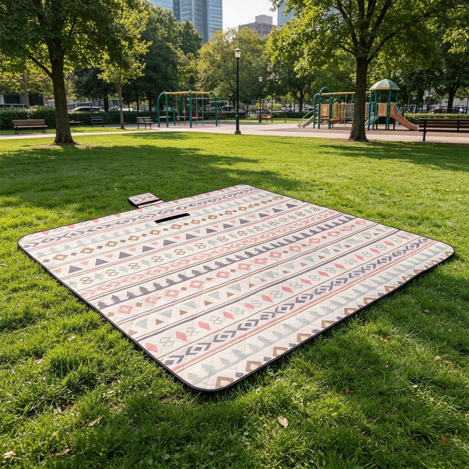 Telo Da Picnic Impermeabile Tappeto pieghevole anti-sabbia 200 x 200 cm | Stuoia da Spiaggia a 3 Per Outdoor Campeggio Viaggi Picnic Giardino Prato Patio E Festival