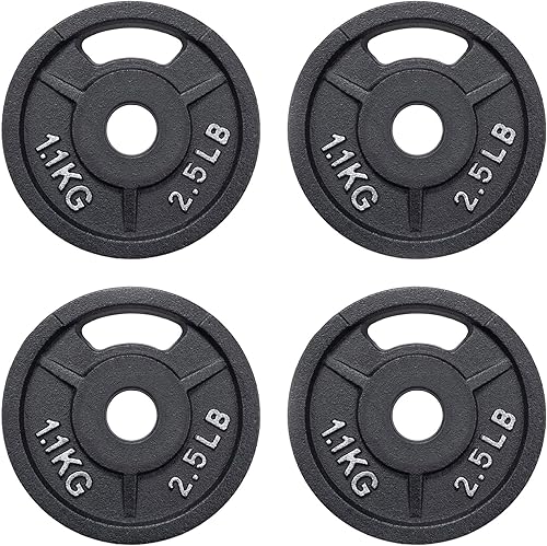 Fitvids Placa de pesas olímpica de 2 pulgadas y de hierro fundido estándar de 1 pulgada para entrenamiento de fuerza y levantamiento de pesas,