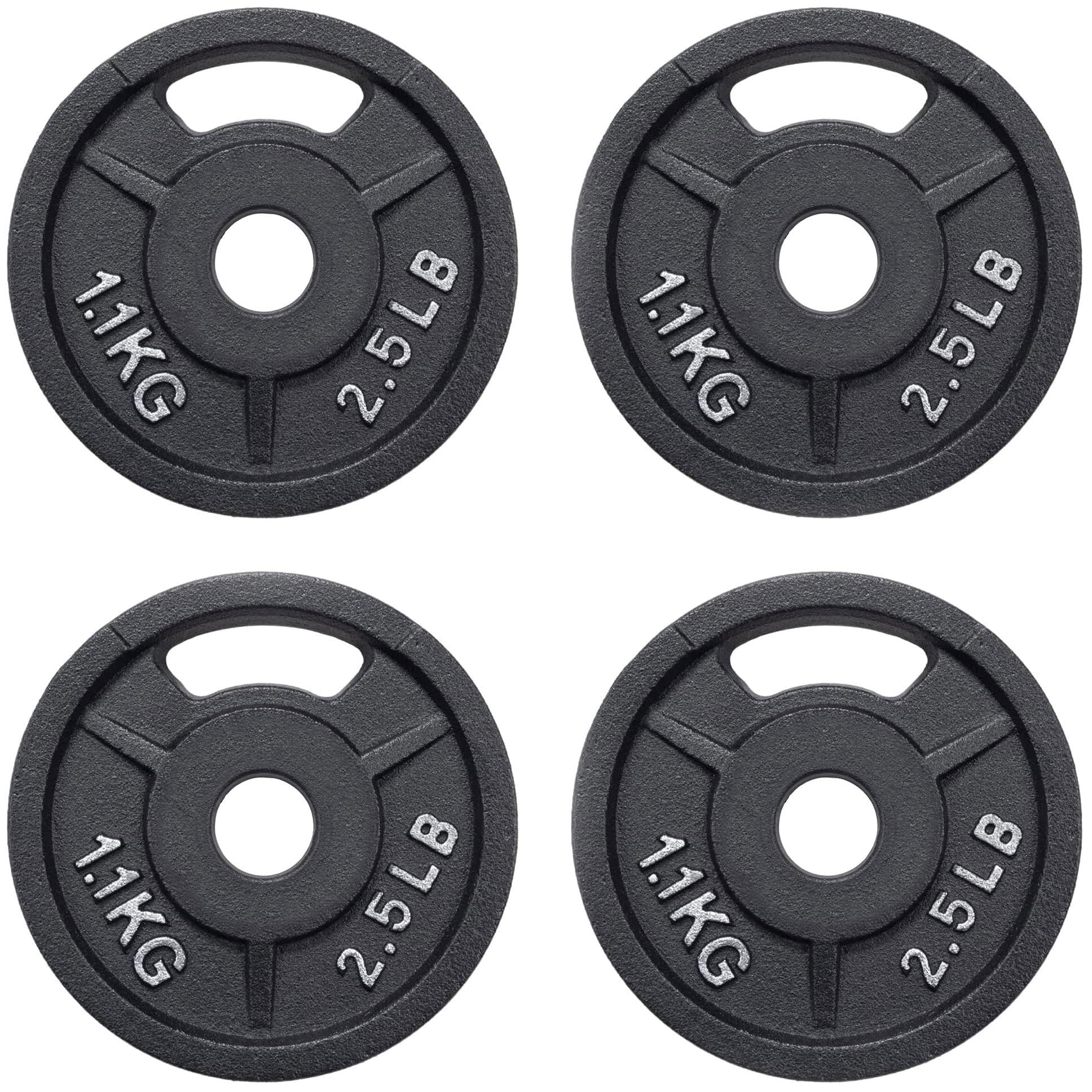 Fitvids 2-Inch Olympic and 1-Inch Standard Cast Iron Weight Plate for Strength Training & Weightlifting, Multiple Weights Available