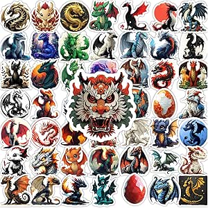 Amazon.com: 50Pcs Dragon Stickers for Water Bottle: Wings of Fire ...