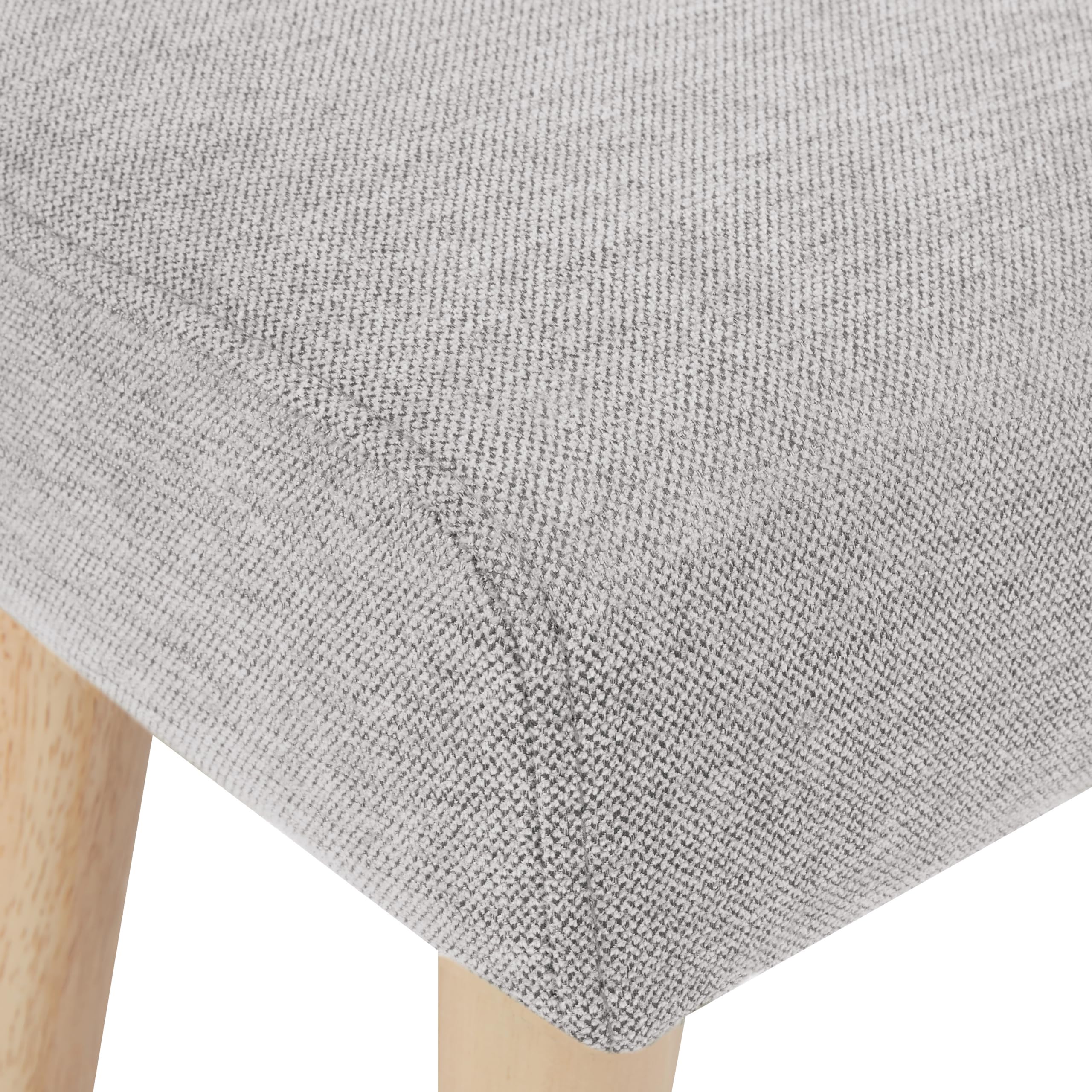 Beliani Hocker mit Holzbeinen Stoff grau rechteckig Schemel Sitzhocker modern Takoma II