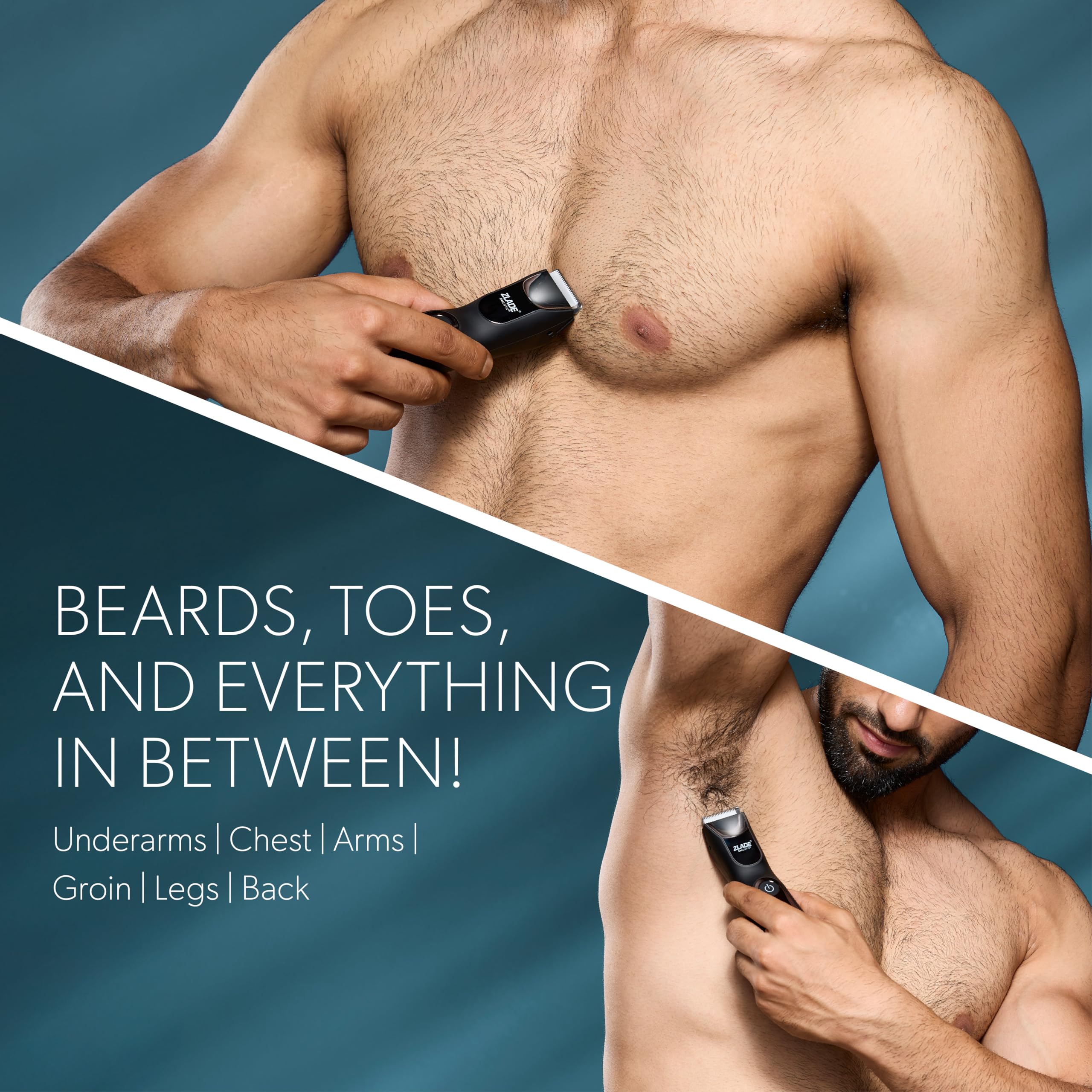 Zlade Ballistic Pro Full Body Trimmer for Men, Beard, Balls, Pubic Hair, Private Parts & Manscaping Groomer | IPX7 Waterproof, No Nicks or Cuts | 7000 RPM Motor | 90 Min Runtime | USB-C Fast Charging 1