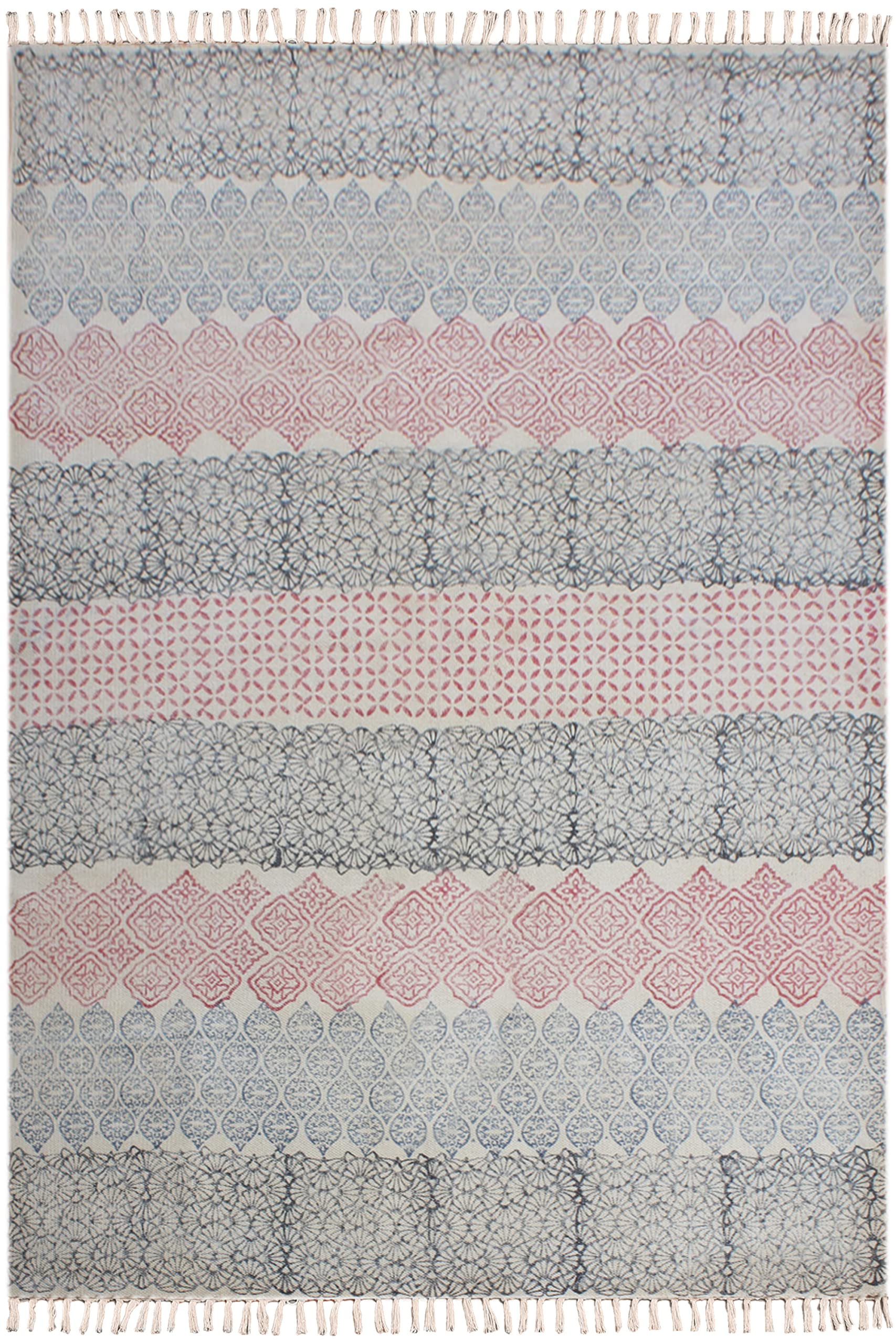 Tapis de salle de bain en coton tissé main, grand format chic bohème