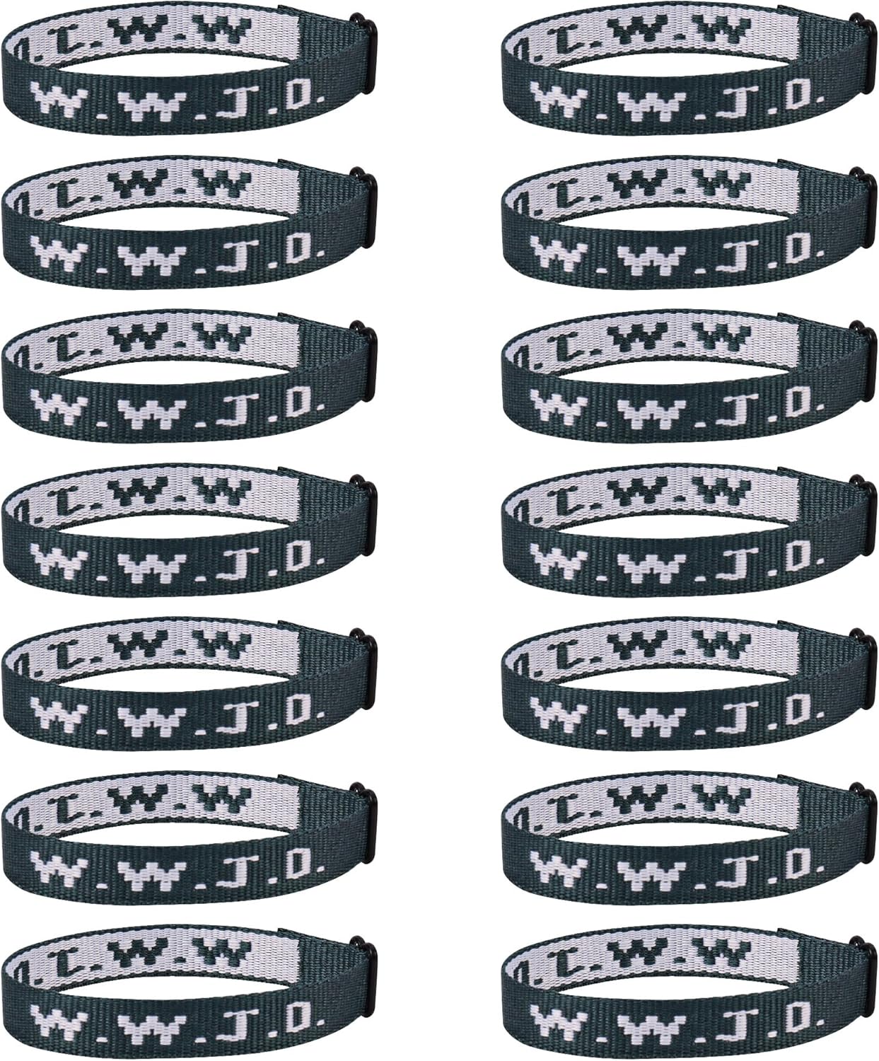 14PCS WWJD Christian Bracelet Pack for Women Men, WWJD Bracelets Bulk Christian Jesus Gifts Adjustable Wristbands - What Would Jesus Do Bracelet