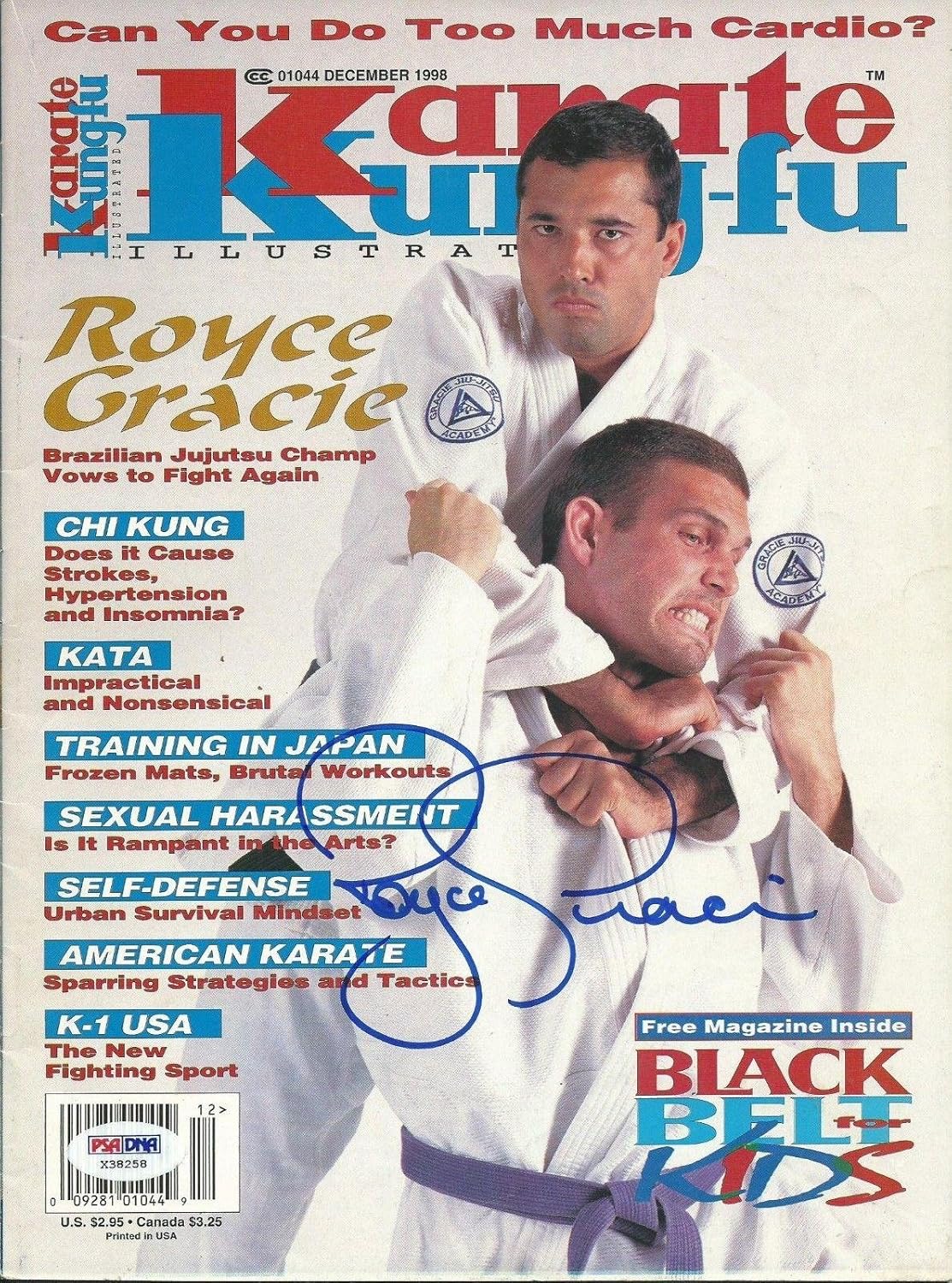 Royce Gracie Signed Karate Kung Fu Illustrated Magazine PSA/DNA COA UFC