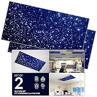 Vista 18 de Cubierta de luz fluorescente para luces de techo de aula, inserto de película retroiluminada de alta calidad, 2 x 4 (22.38 x 46.5 pulgadas)