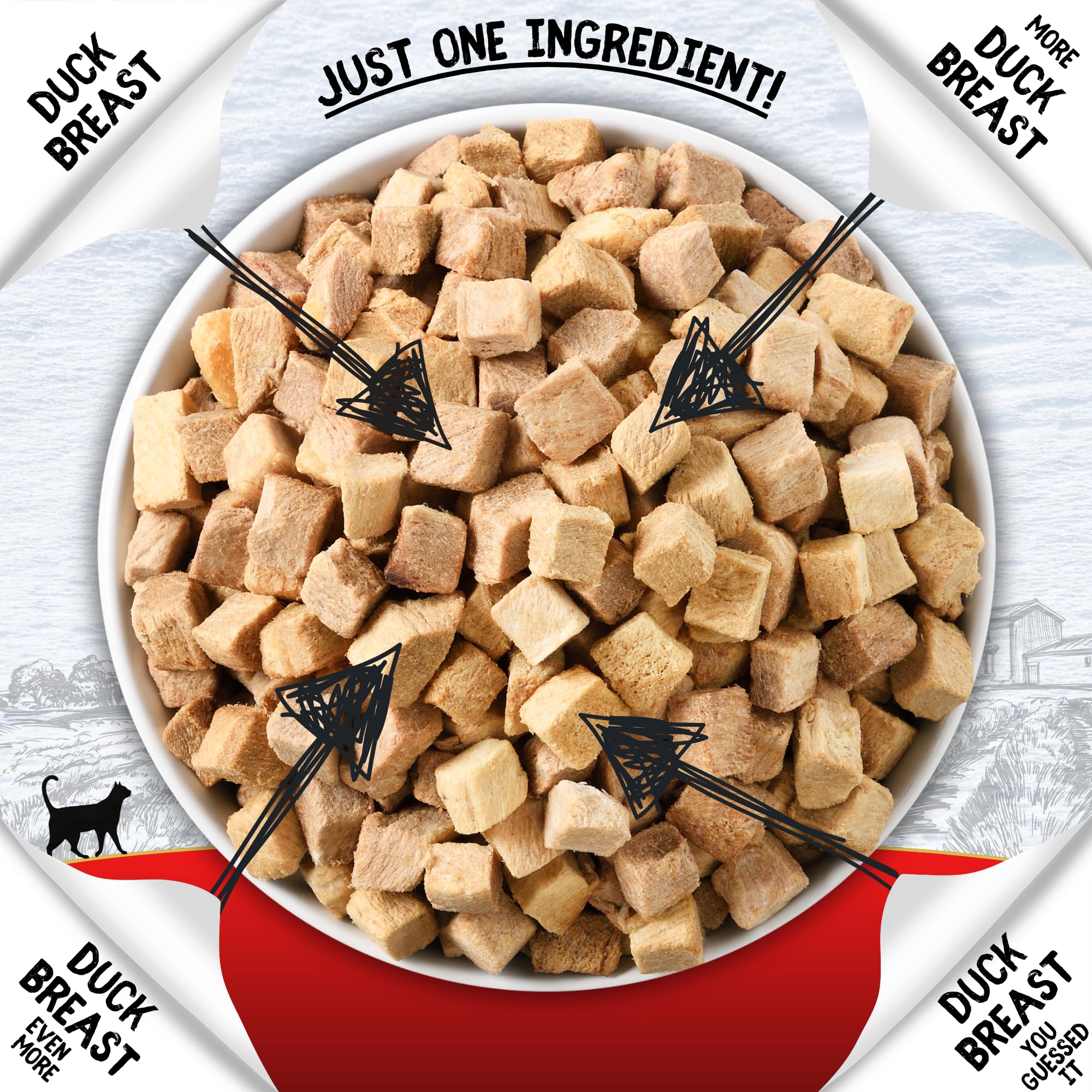 COOKHOUSE 100% Chicken Breast / 100% Duck Breast Freeze Dried Luxury Cat Treats, 12 x 10g Bags, 100% Natural, Grain Free - Image 4