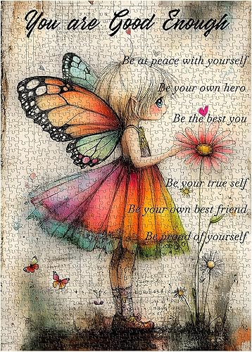 Miniatura 9 de PICKFORU - Rompecabezas de 1000 piezas con cita retro para adultos, rompecabezas religiosos cristianos de mariposa vintage, tema inspirador único