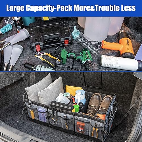 Miniatura 9 de CZC AUTO - Organizador para maletero de automóvil, organizador plegable antideslizante con 6 compartimientos, para automóvil, SUV, camión (camuflado)