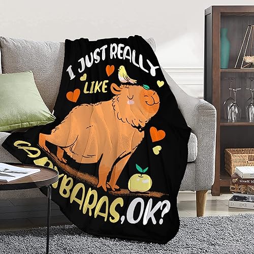 Miniatura 3 de Capybaras - Manta de regalo para niñas, niños, amantes de los animales, 50 x 60 pulgadas, manta de franela suave con patrón de capibara, mantas