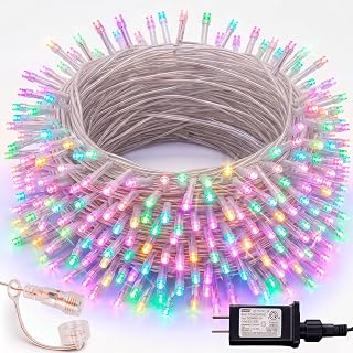 Dazzle Bright 300 LED Easter String Lights, 100 FT Colorful Connectable Waterproof String Lights Clear Wire with 8 Modes, Easter Decorations for Indoor Outdoor Party Yard Garden (Pastel)