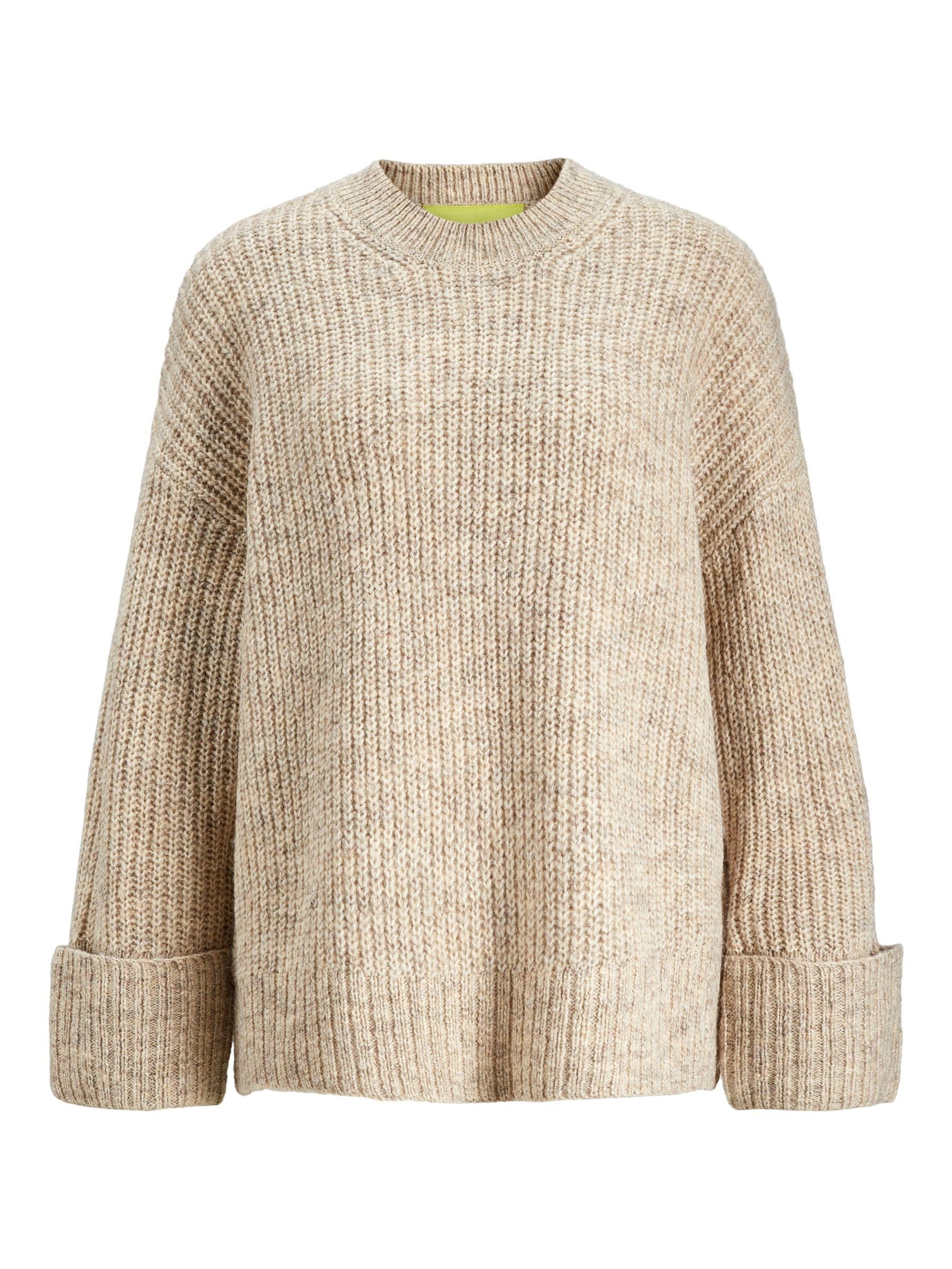 JACK & JONES Jxellinora Crew Neck Knit sweter damski z dzianiny, biały, L
