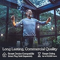 Vista 3 de Brightech Ambience Pro Serie de luces LED impermeables para exteriores colgantes, regulables, 2 W, bombillas vintage Edison Luces de jardín