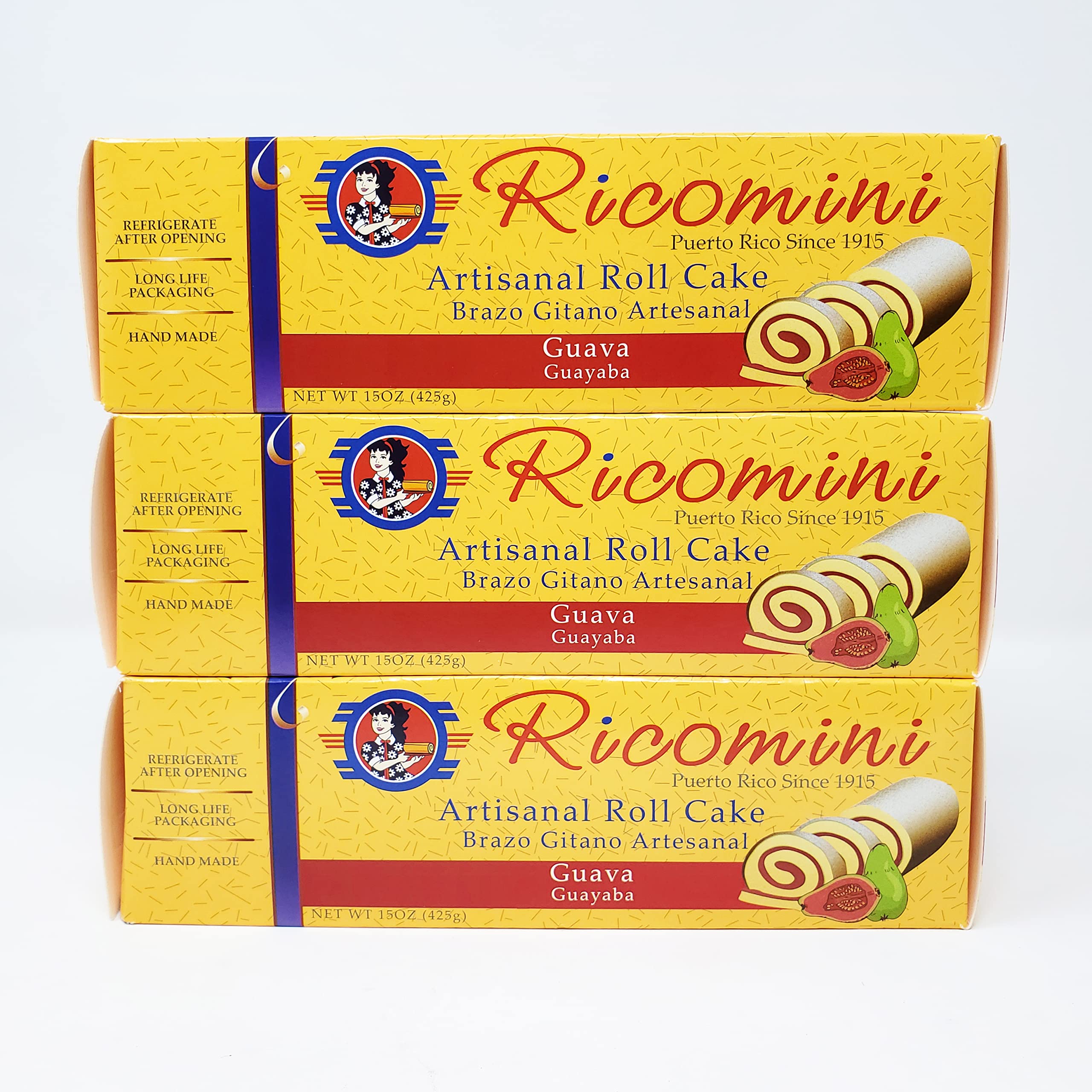 Brazo Gitano RIcomini - 3 Pack - Regular Cake - 14 Flavors (Guava)