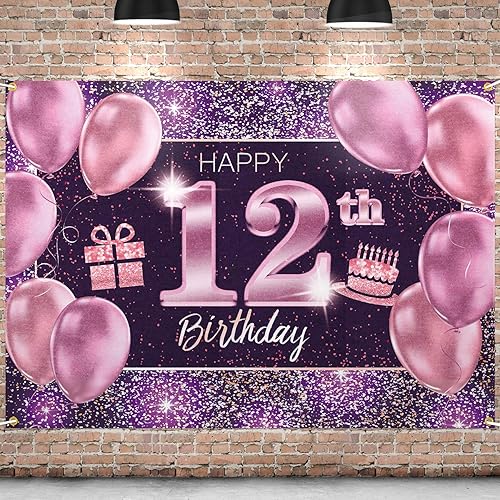 pancarta grande rosa con texto en inglés Happy Birthday