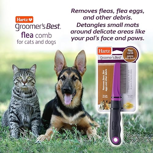 Miniatura 4 de Hartz Groomer's Best - Peine para pulgas para perros y gatos y peine con escudo natural o peluqueros mejor champú profesional
